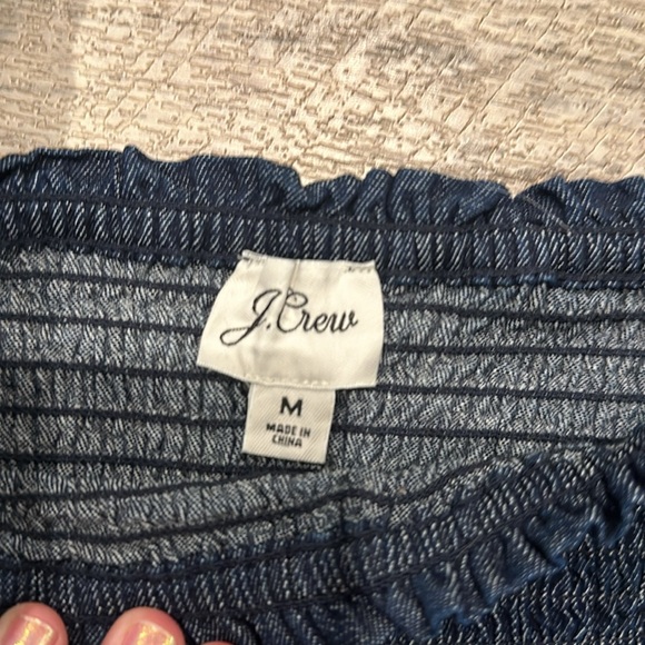 J.Crew Smocked denim shirt - Picture 2 of 4
